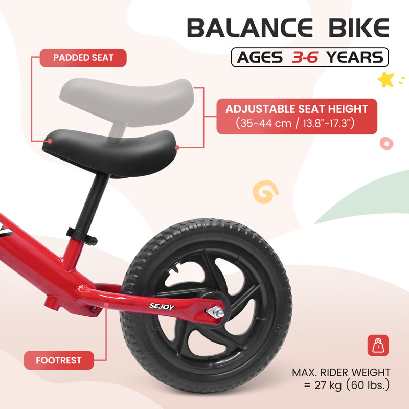 Beginner Sport Training Bicycle for 3 4 5 6 Years Old Kids No Pedal Push Balance Bike Adjustable Blue
